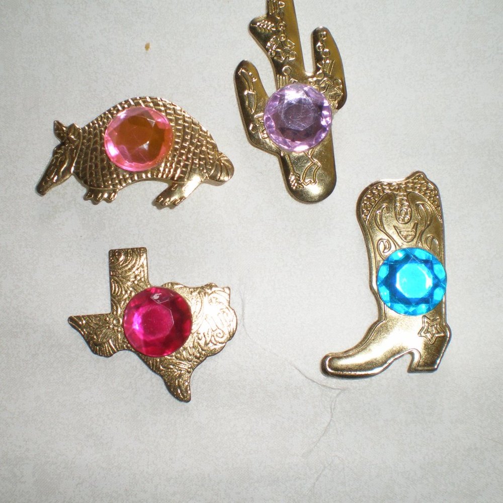 SET of 4 South Western Jeweled Button Covers